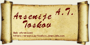 Arsenije Toškov vizit kartica